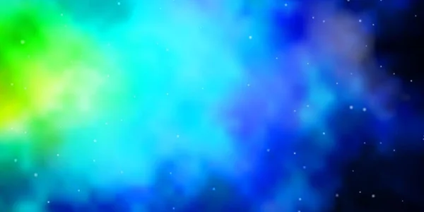Ανοιχτό Μπλε Πράσινο Διανυσματικό Φόντο Μικρά Και Μεγάλα Αστέρια — Διανυσματικό Αρχείο
