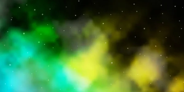 ライトブルー カラフルな星の緑のベクトルの背景 — ストックベクタ