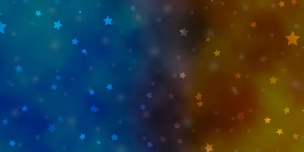 Hellblaues Gelbes Vektormuster Mit Abstrakten Sternen — Stockvektor