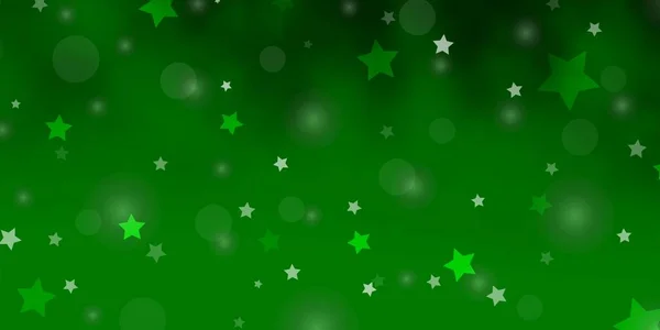 Светло Зеленый Векторный Рисунок Кругами Звездами — стоковый вектор