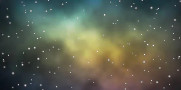 Bleu Foncé Fond Vectoriel Jaune Avec Petites Grandes Étoiles — Image vectorielle
