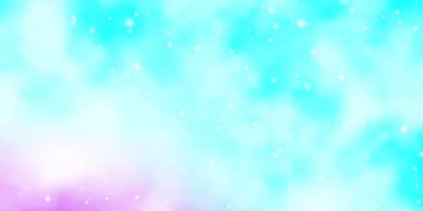 Hellrosa Blaue Vektorschablone Mit Neonsternen — Stockvektor