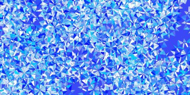 Açık mavi vektör düzeni ve güzel kar taneleri. Kar elementlerinin Xmas tarzında rengarenk çizimi. Yeni yıl reklamı, kitapçık deseni.