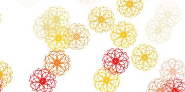 Çiçekli hafif turuncu vektör karalama deseni. Soyut renkli çiçekli gradyan çizimi. Web sitesi tasarımları için desen.