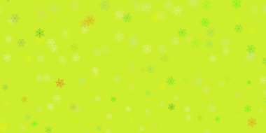 Açık yeşil, çiçekli doğal sarı vektör düzeni. Basit arka planda rengarenk soyut çiçekler. İşiniz için en iyi tasarım.