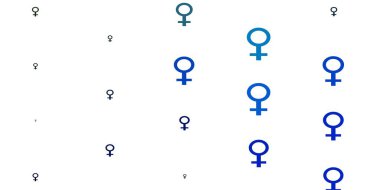 Açık mavi, feminizm unsurlu yeşil vektör deseni. Kadınların güç ve güç göstergelerini gösteren bir ilüzyon. İşiniz için en iyi tasarım.