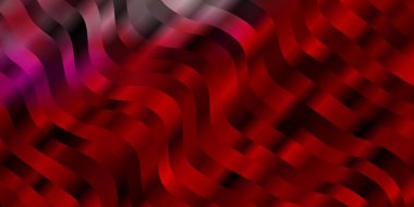 Bükülmüş çizgilerle Açık Kırmızı vektör arkaplanı.