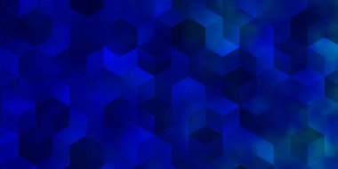 Renkli altıgenli açık mavi vektör deseni. Altıgen tarzda ışıldayan soyut çizimler. Duvar kağıtlarının dokusu için desen.