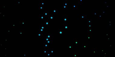 Koyu mavi, renkli yıldızlı yeşil vektör arkaplanı.