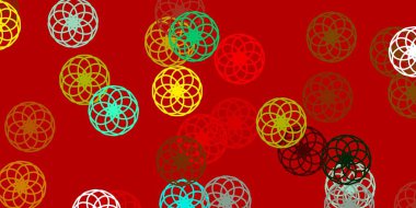 Noktalı ışık çok renkli vektör arkaplanı. Renkli çember şekilli modern soyut illüstrasyon. Posterler, afişler için tasarım.