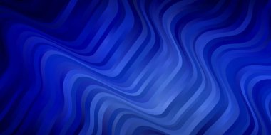 Dark BLUE vector pattern with curved lines. clipart
