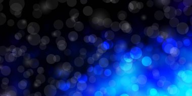 Daireli koyu mavi vektör arkaplanı.