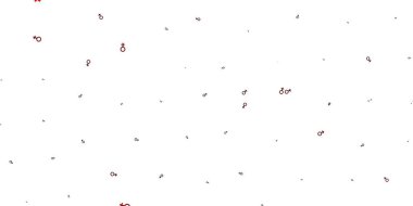 Kadın sembollü açık kırmızı vektör arka planı. Kadınların güç ve güç göstergelerini gösteren bir ilüzyon. Uluslararası Kadınlar Günü için arkaplan.