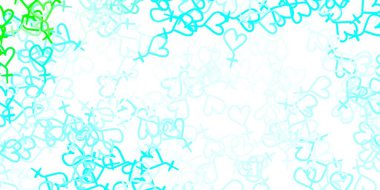 Açık mavi, kadın sembollü yeşil vektör arkaplan. Kadın hakları aktivizmiyle soyut tarzda basit bir tasarım. Duvar kağıtları için zarif tasarım