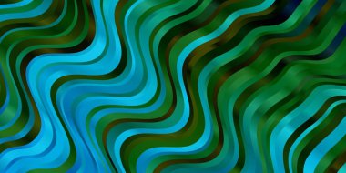 Açık Mavi, eğri çizgileri olan yeşil vektör şablonu.