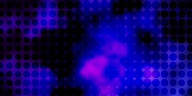 Koyu mor, daireli pembe vektör şablonu. Baloncuklu gradyan tarzda soyut dekoratif tasarım. Duvar kağıtları, perdeler için desen.