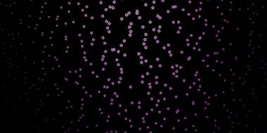 Küçük ve büyük yıldızlı koyu mor vektör arkaplanı.