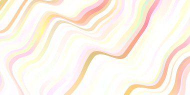 Açık Pembe, kıvrımlı sarı vektör şablonu. Uygunsuz gradyan çizgileri olan soyut çizimler. Broşürler, broşürler için desen.