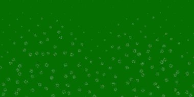 Açık yeşil, kırmızı vektör karalama deseni ve çiçekler. Sıradan çiçekli basit renkli bir illüstrasyon. Web sitesi tasarımları için desen.