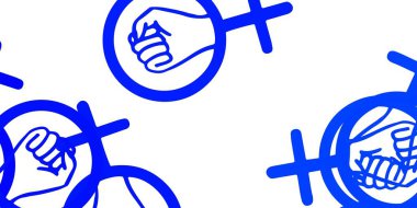 İş kadını işaretli hafif BLUE vektör şablonu. Kadın hakları aktivizmiyle soyut tarzda basit bir tasarım. Kadınların gücünü göstermek için en iyi tasarım.