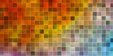 Açık mavi, kare şeklinde sarı vektör deseni. Soyut arkaplanda renkli gradyan olan dikdörtgenler. Reklamınız, posteriniz, afişiniz için en iyi tasarım.