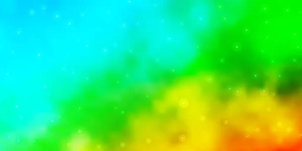 Светло Голубая Зеленая Векторная Текстура Красивыми Звездами Декоративная Иллюстрация Звездами — стоковый вектор