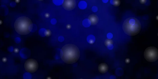 Fondo Vector Azul Oscuro Con Círculos Estrellas — Archivo Imágenes Vectoriales