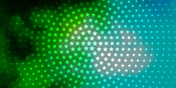 Azul Claro Fundo Vetorial Verde Com Estrelas Coloridas Ilustração Abstrata — Vetor de Stock