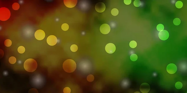 Vert Clair Texture Vectorielle Jaune Avec Cercles Étoiles — Image vectorielle