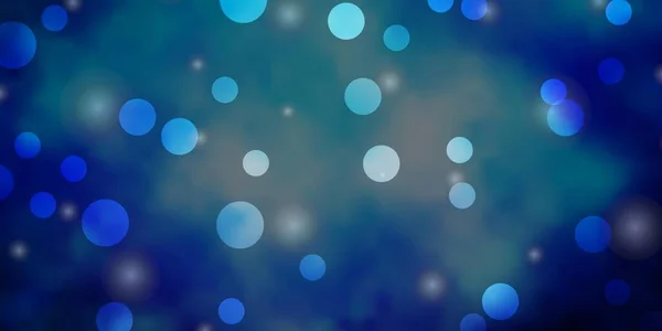 Textura Vetorial Azul Escuro Com Círculos Estrelas — Vetor de Stock