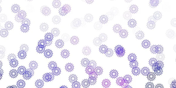 Modèle Doodle Vectoriel Violet Clair Avec Des Fleurs Design Moderne — Image vectorielle