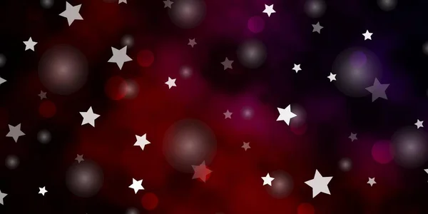 ダークピンク 円の赤いベクトルレイアウト 星とグラデーションスタイルの抽象的なデザイン テキスタイル ファブリック 壁紙のためのデザイン — ストックベクタ