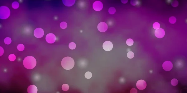Темно Фиолетовая Розовая Векторная Компоновка Кругами Звездами Иллюстрация Набором Красочных — стоковый вектор