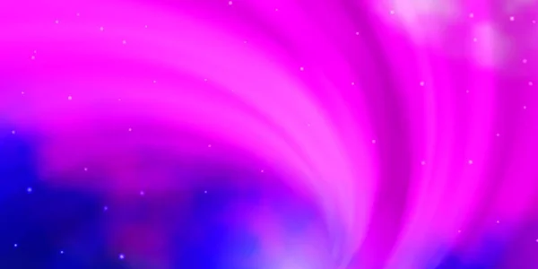 Светло Розовый Синий Векторный Фон Маленькими Большими Звездами — стоковый вектор