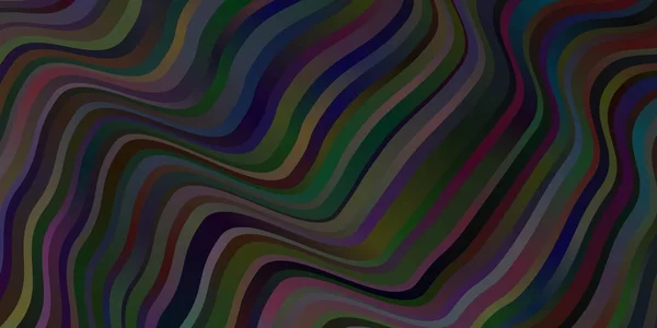 Σκούρο Καφέ Διάνυσμα Φόντο Γραμμές Πολύχρωμη Απεικόνιση Καμπύλες Γραμμές Μοτίβο — Διανυσματικό Αρχείο