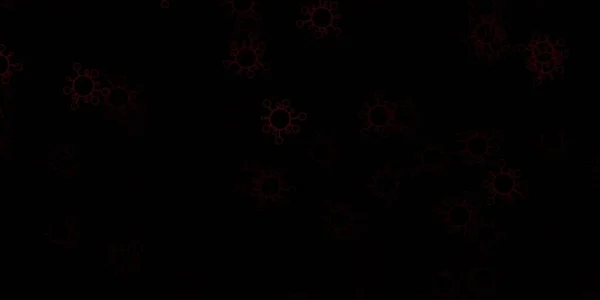 Dunkelroter Vektorhintergrund Mit Virussymbolen Einfaches Design Abstrakten Stil Mit Infektionsformen — Stockvektor