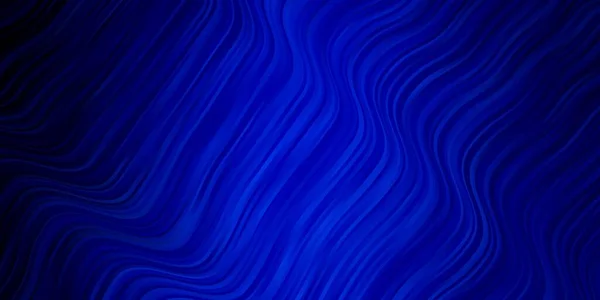 Donker Blauw Vectorsjabloon Met Krommen — Stockvector