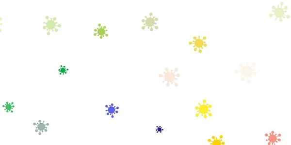 Licht Multicolor Vector Sjabloon Met Griepverschijnselen Kleurrijke Gradiënt Ziektesymbolen Eenvoudige — Stockvector