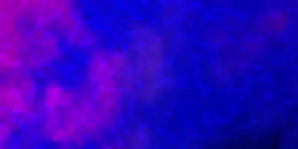 Темний Рожевий Блакитний Векторний Фон Трикутниками Чудова Ілюстрація Трикутниками Стилі — стоковий вектор
