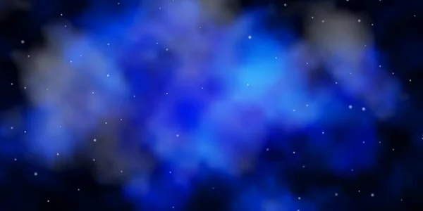 Fondo Vectorial Azul Oscuro Con Estrellas Pequeñas Grandes Ilustración Abstracta — Vector de stock