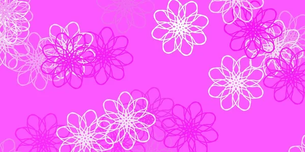 Luz Púrpura Rosa Vector Obras Arte Natural Con Flores Flores — Vector de stock