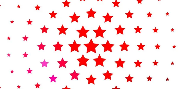 Textura Vectorial Rojo Claro Con Hermosas Estrellas Ilustración Decorativa Con — Archivo Imágenes Vectoriales