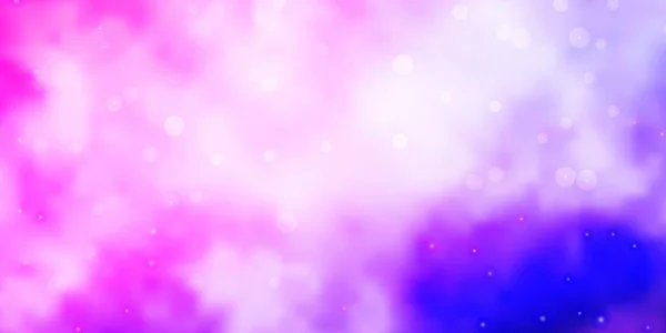 Light Purple Pink Vector Pattern Abstract Stars — Stock Vector