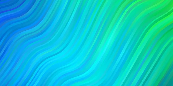 Bleu Clair Fond Vectoriel Vert Avec Des Lignes Courbées Illustration — Image vectorielle