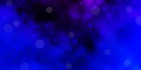 Dunkelrosa Blauer Vektorhintergrund Mit Blasen Illustration Mit Einer Reihe Leuchtender — Stockvektor
