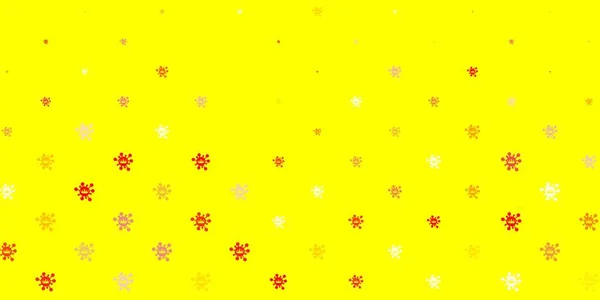 Jasnoczerwone Żółte Tło Wektora Symbolami Covid Kolorowa Abstrakcyjna Ilustracja Gradientowych — Wektor stockowy