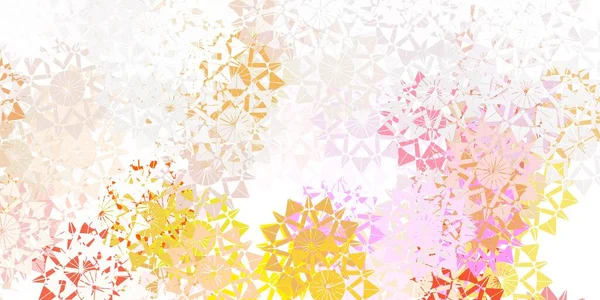 Hellrosa Gelbes Vektorlayout Mit Schönen Schneeflocken Einfache Abstrakte Illustration Mit — Stockvektor