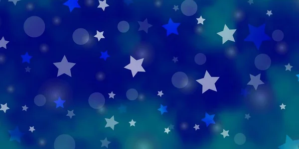 Plantilla Vectorial Light Blue Con Círculos Estrellas — Vector de stock