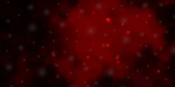 Dark Red Vector Background Small Big Stars — Stock Vector