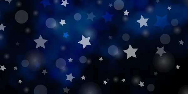 Fondo Vector Azul Oscuro Con Círculos Estrellas — Archivo Imágenes Vectoriales